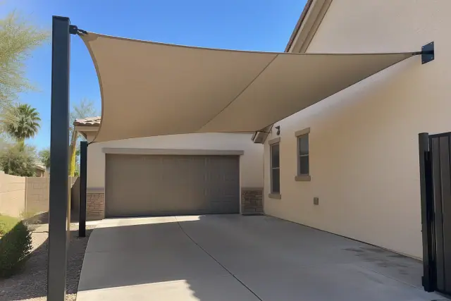 Completed carport installation by Coordinated Property Shade in Gilbert, AZ.