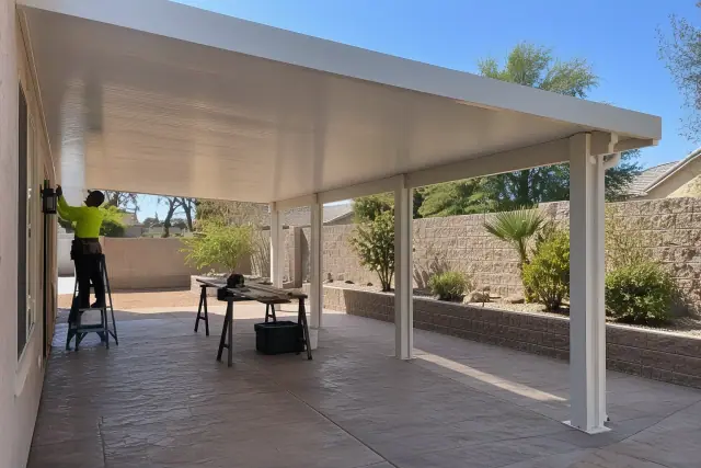 Patio cover installation by Engineering for Your Property in Gilbert, AZ.