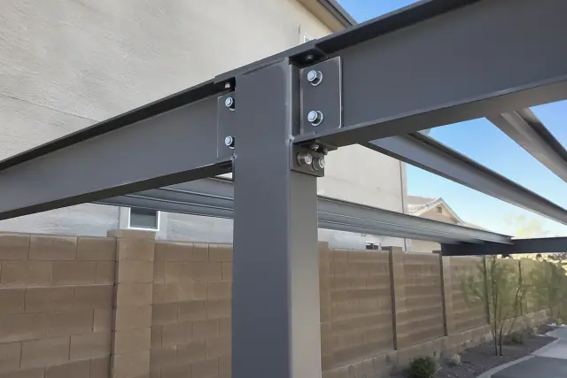Metal structural framing and anchor bolts for a project in Gilbert, AZ.