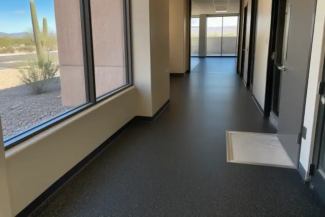 Anti-fatigue rubber surfaces installed on a commercial interior hallway floor in Mesa, AZ.