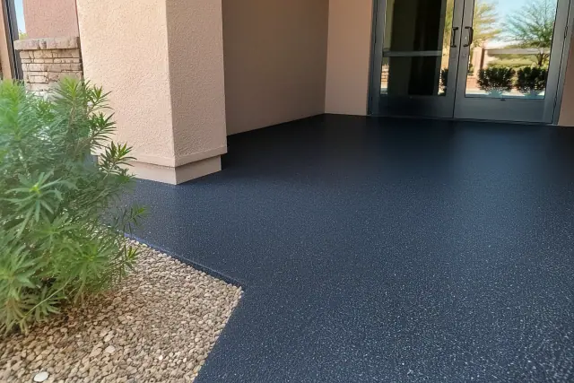 Commercial and industrial poured-in-place rubber flooring installation in Mesa, AZ.