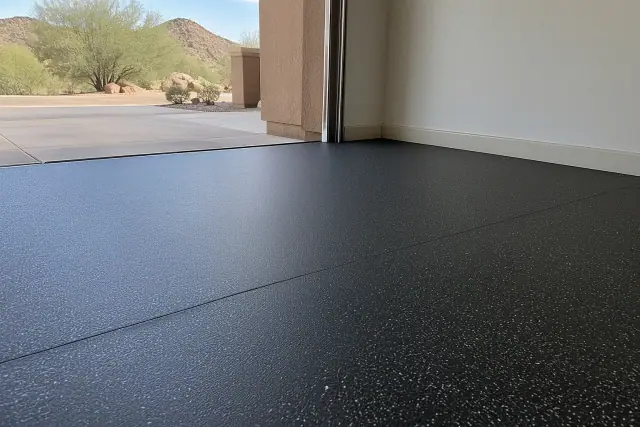 Commercial and industrial rubber flooring installed in a garage in Mesa, AZ.