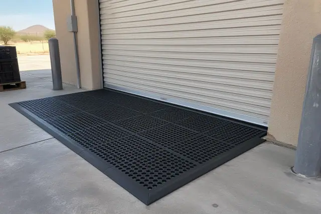 Anti-fatigue rubber flooring installed in a Mesa, AZ commercial kitchen and bar.