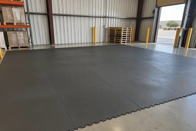 Anti-fatigue industrial rubber flooring installed in a warehouse in Mesa, AZ.