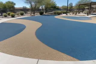 Seamless poured rubber safety surfacing outdoors in Mesa, AZ.