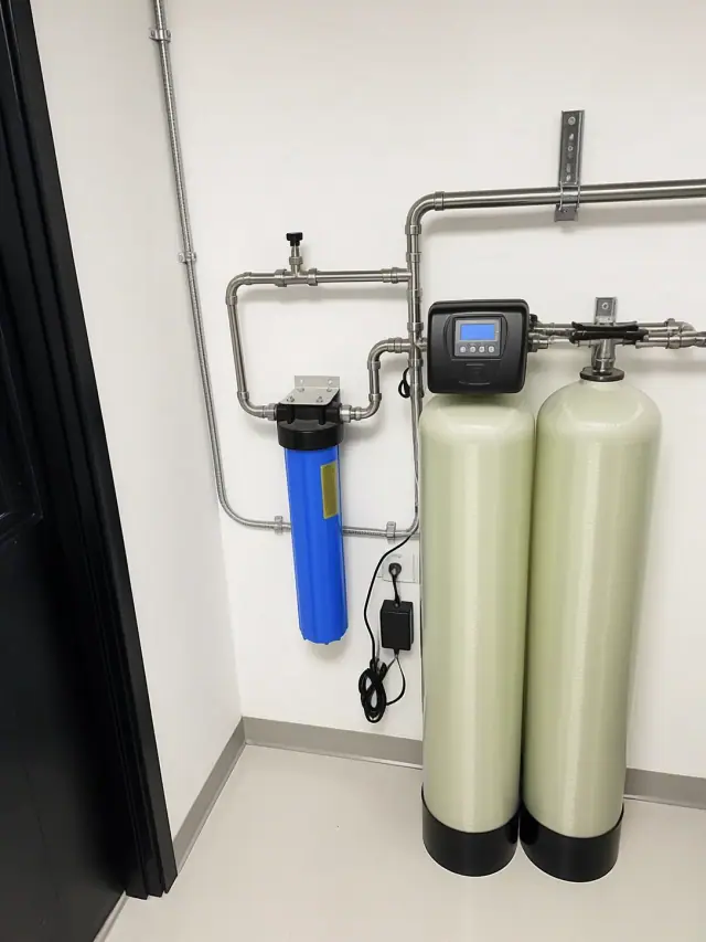 Water filtration system installed in a utility closet at an office building in Mesa, AZ.