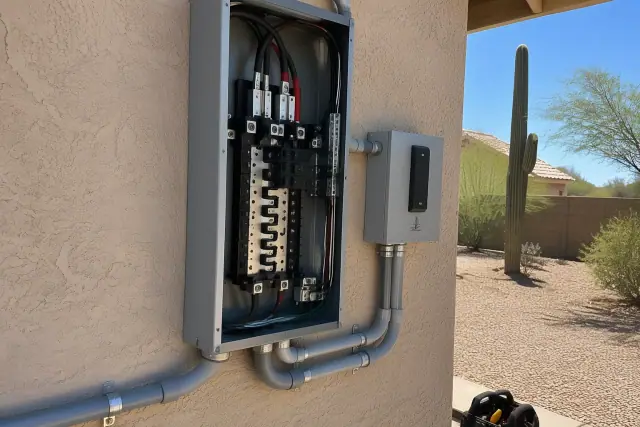 Contractor photo of a 400 Amp service upgrade and surge protection in Phoenix, AZ.