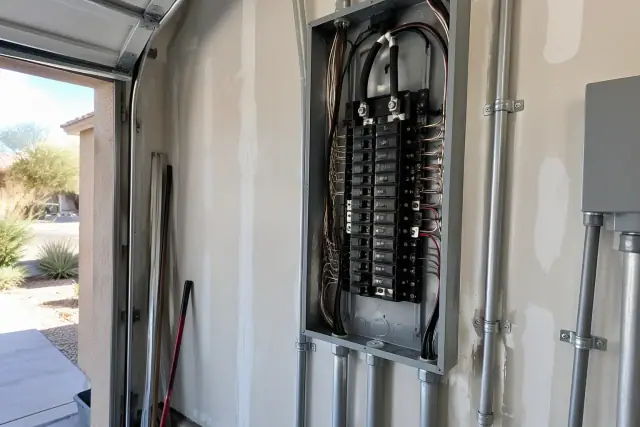 Circuit breaker repair and replacement on a residential electrical panel in Chandler, AZ.
