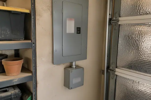 Subpanel surge protection installation in a garage in Phoenix, AZ.