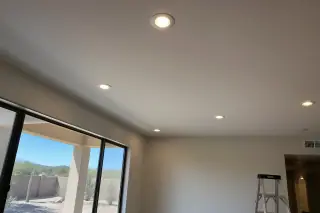 Finished recessed lighting installed in a residential ceiling in Phoenix, AZ.