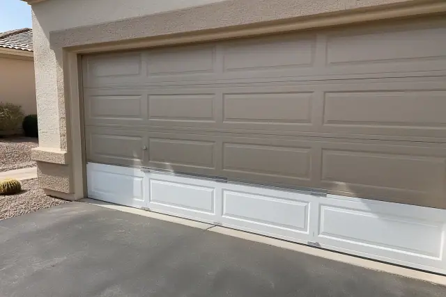 New garage door panel section installed on a home in Chandler, AZ.