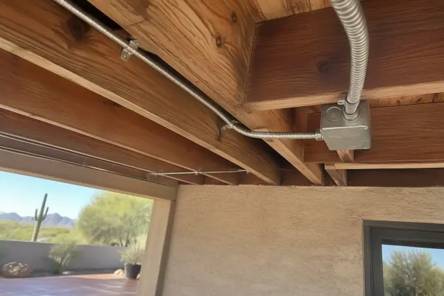 Contractor photo of dedicated circuit installation for knob and tube replacement in Phoenix, AZ.