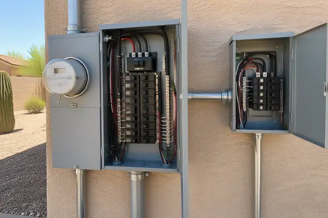 Dedicated circuits and sub-panels for circuit breaker replacement on a home in Phoenix, AZ.