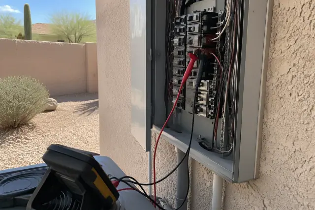 Electrical load testing and power quality checks at a residential property in Phoenix, AZ.