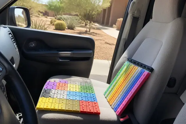 Physician order and ride calendar documentation on a vehicle dashboard in Phoenix, AZ.