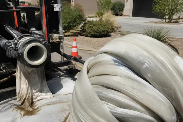 Cured resin liner inside a pipe at a trenchless plumbing jobsite in Phoenix, AZ.