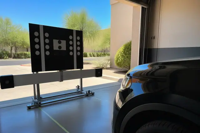 ADAS calibration performed on a vehicle in a service bay in Gilbert, AZ.