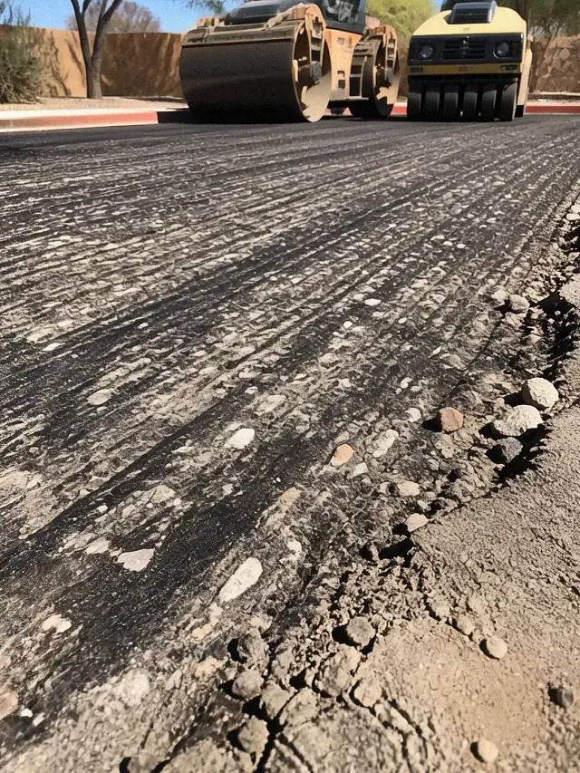 Textured milled asphalt surface at a commercial parking lot jobsite in Scottsdale, AZ.