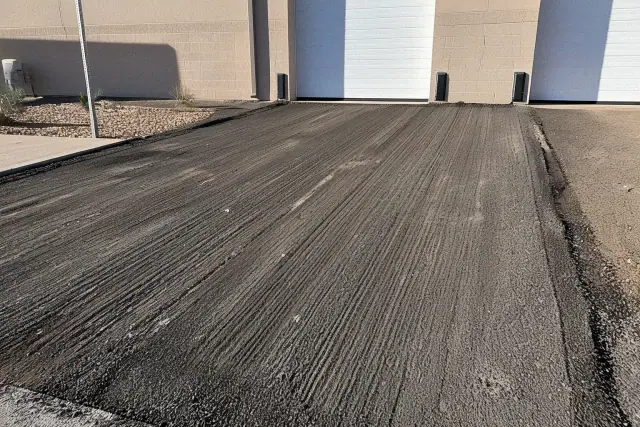 Milled asphalt surface at a warehouse loading dock in Tempe, AZ.