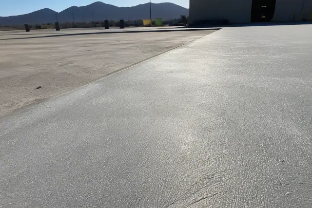 Close-up of diamond-ground concrete with a CSP-3 texture on an industrial jobsite in Tucson, AZ.